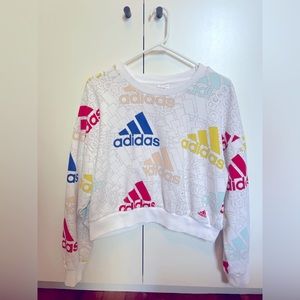 Adidas graphic logo, crewneck sweatshirt - large